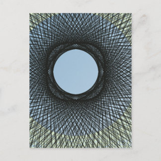 circle blend in harmonize with black abstract art postcard