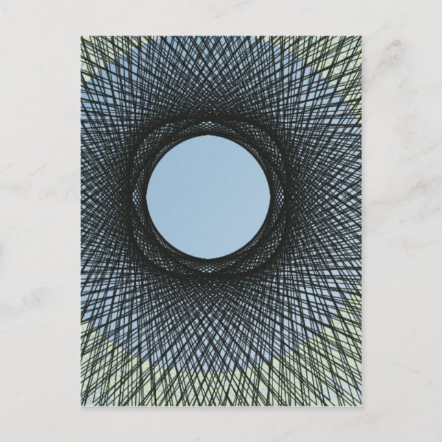 circle blend in harmonize with black abstract art postcard (Front)