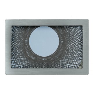circle blend in harmonize with black abstract art rectangular belt buckle