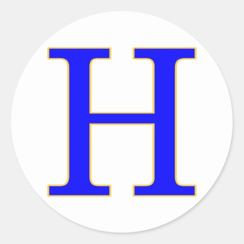 Circle Blue Letter H Sticker