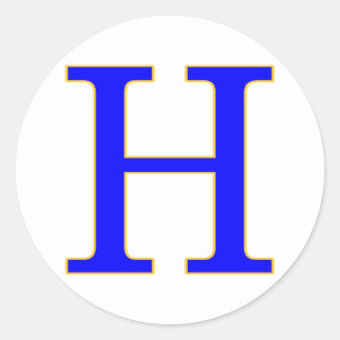 Circle Blue Letter H Sticker