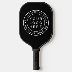 Circle Business Company Logo Black Pickleball Paddle