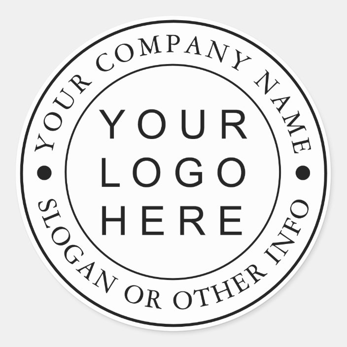 Circle Business Logo Custom Classic Round Sticker