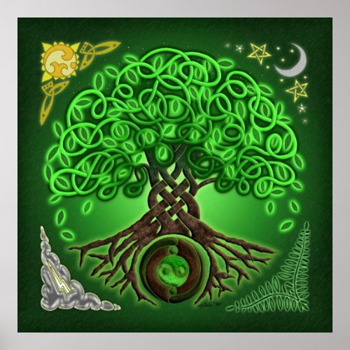 Circle Celtic Tree of Life Poster Print