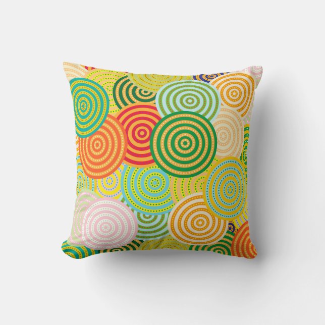 Circle-Circles Throw Pillow (Front)