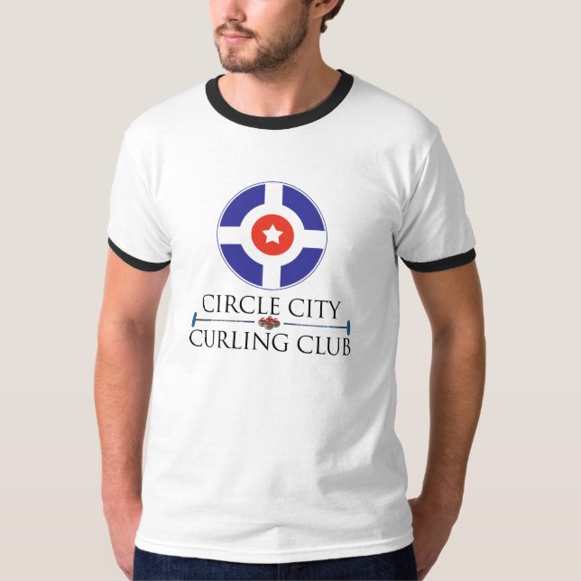 Circle City Curling - Men's Ringer T-Shirt (Front)