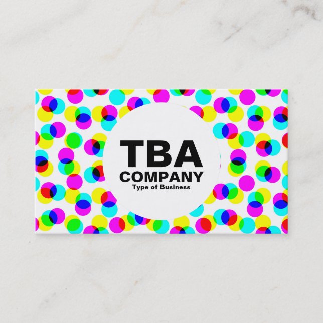 Circle - Color Halftone Pattern Business Card (Front)