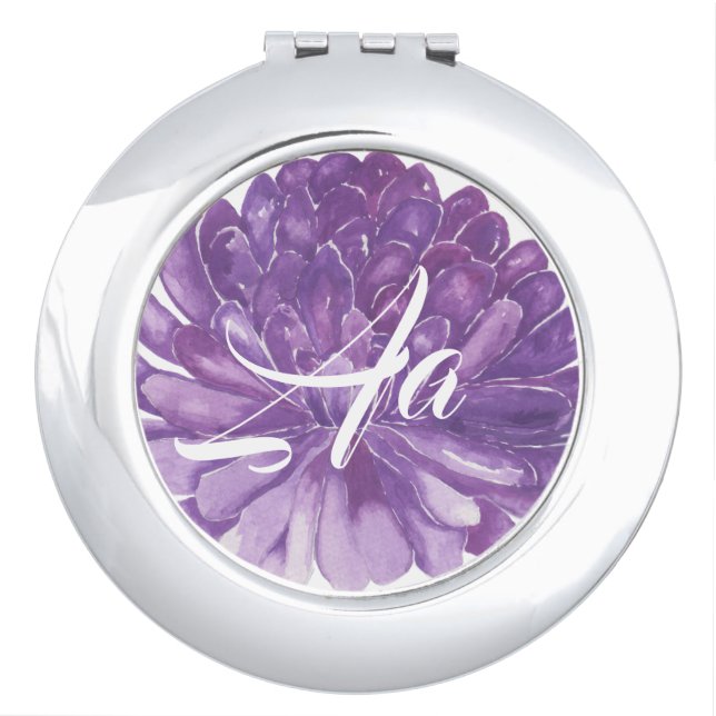 Circle Compact Mirror "Lavender Flower" (Front)