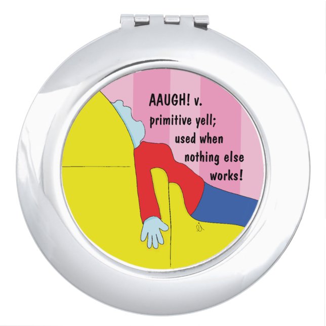 Circle Compact Mirror "Primitive Woman's Yell" (Front)