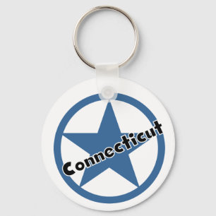 Circle Connecticut Keychain