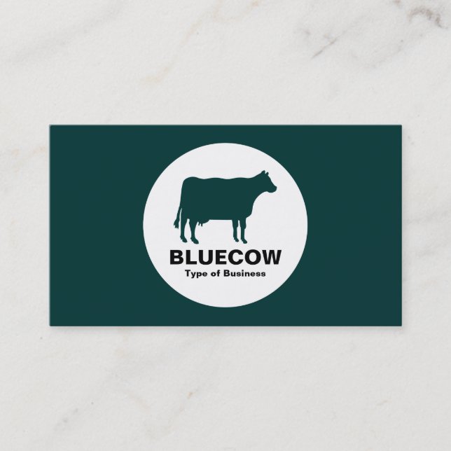 Circle - Cow - Dark Green Business Card (Front)
