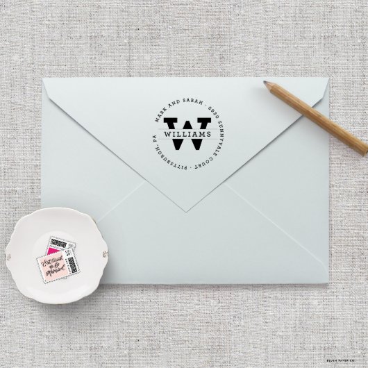 Circle Crest Self-Inking Return Address Stamp (Stamp View)
