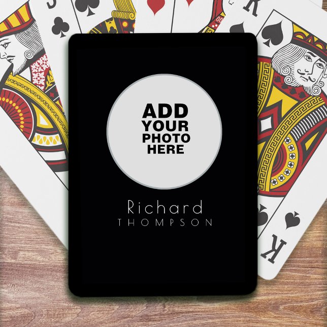 circle custom_photo black poker cards (Creator Uploaded)
