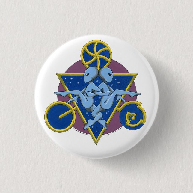 Circle Dancing Aliens Button (Front)
