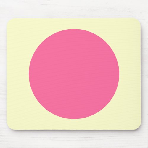 Circle _ Deep Pink and Pale Yellow Mouse Pad