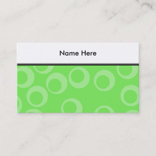 Circle design in green. Retro pattern. Custom Business Card Templates