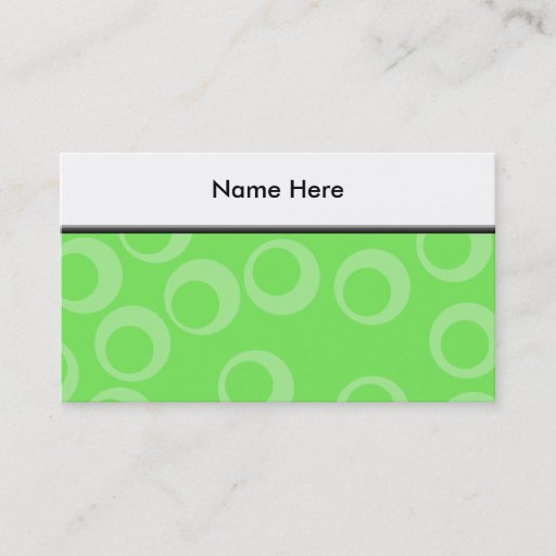 Customizable Circle design in green. Retro pattern. Custom Business Card Templates