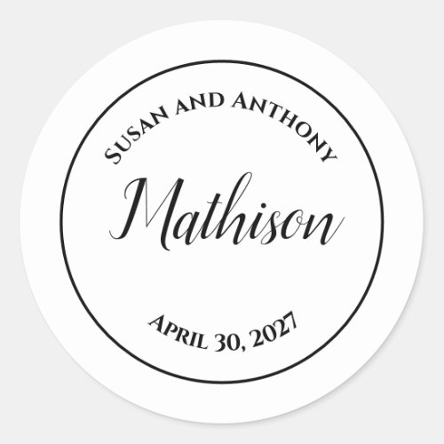 Circle Design Personalized Wedding Stickers Seals