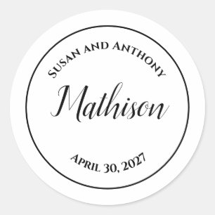 Circle Design Personalized Wedding Stickers Seals