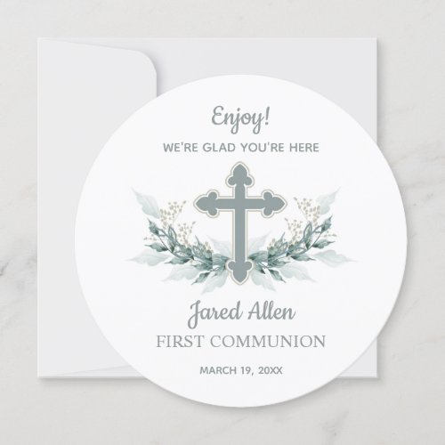 CIRCLE Dinner Plate Thank You Card Baptism