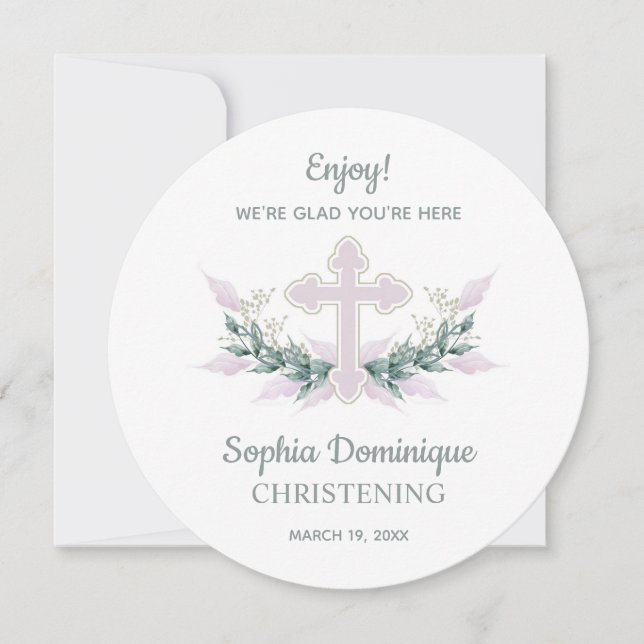 CIRCLE Dinner Plate Thank You Card Christening (Front)