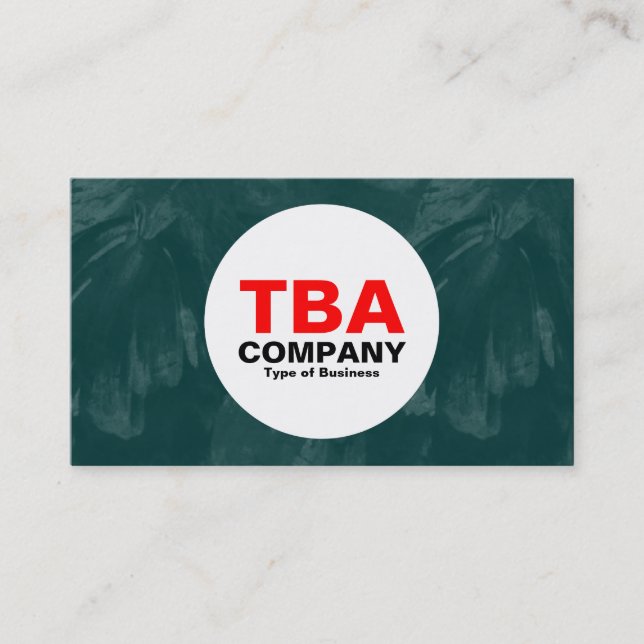 Circle - Dk Green Brushy Texture Business Card (Front)