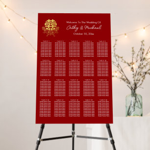 Circle double happiness flower wedding seating foam board