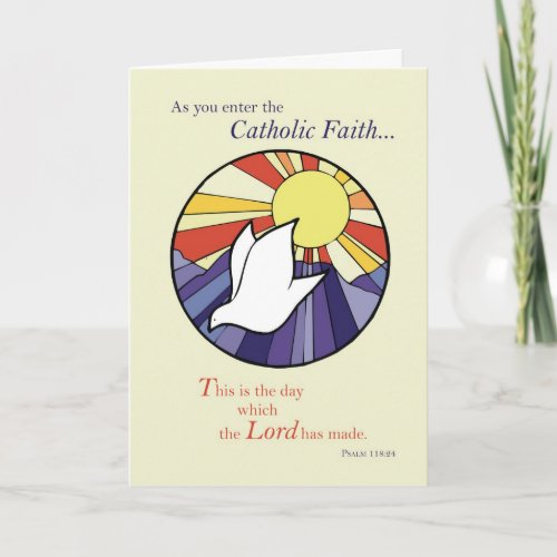 Circle Dove Sun RCIA Catholic Card