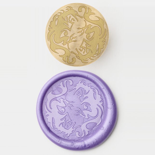 circle dragons wax seal stamp (Stamped)
