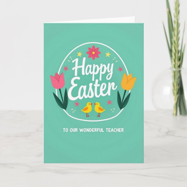 Circle Easter Teacher Card (Front)