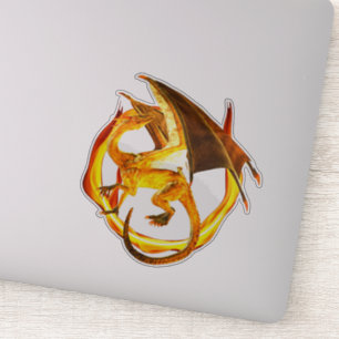 Circle Flame Fire Dragon Fantasy Sticker