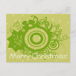 Circle Flowers Swirly - Customized Holiday Postcard