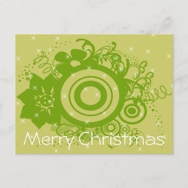 Circle Flowers Swirly - Customized Holiday Postcard (Front)