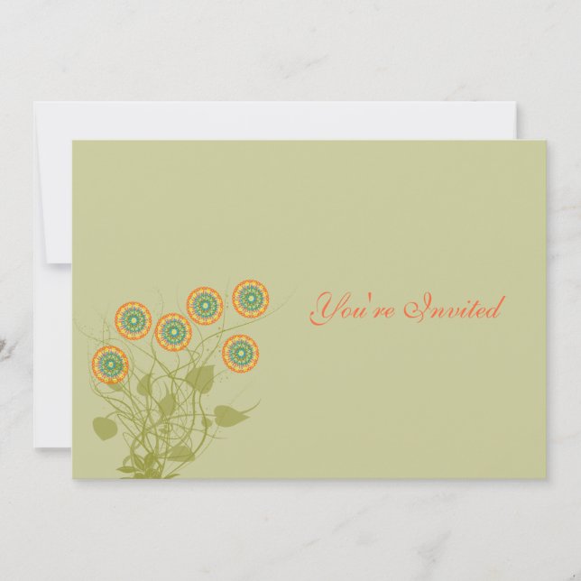Circle Flowers Wedding Invitation (Front)
