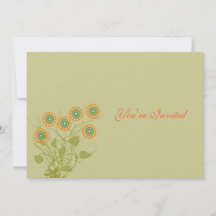 Circle Flowers Wedding Invitation