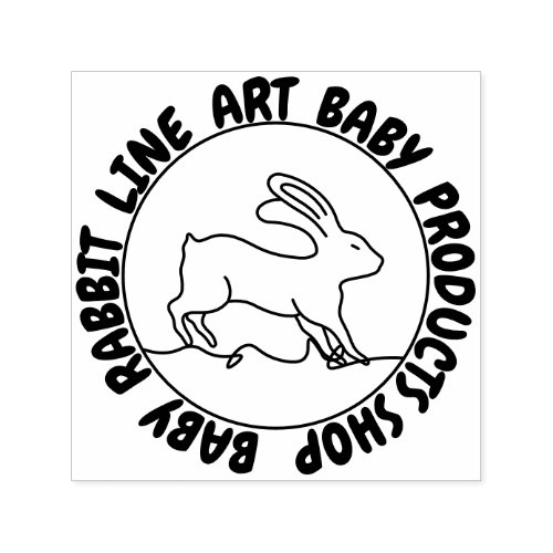 Circle Frame Cute Funny Rabbit Self_inking Stamp
