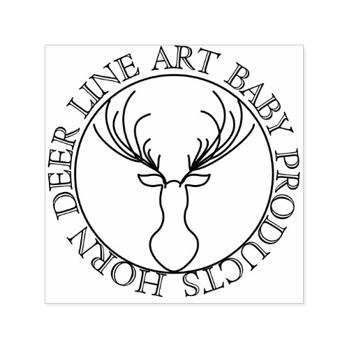Circle Frame Cute Horn Deer Self_inking Stamp