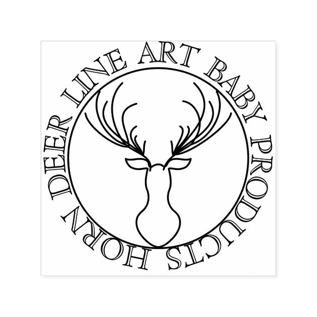 Circle Frame Cute Horn Deer Self-inking Stamp