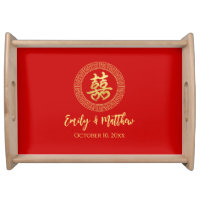 Circle frame double happiness Chinese wedding