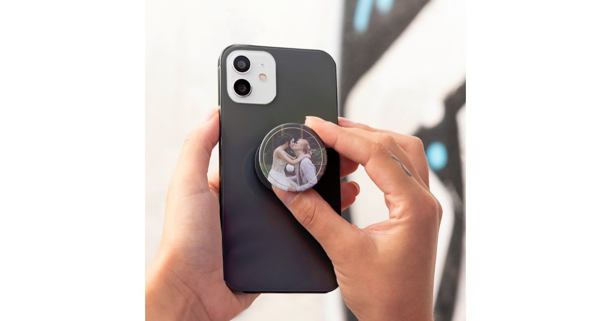 Circle Frame Modern Photo PopSocket | Zazzle