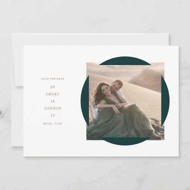 Circle Frame Save the Date card (Front)