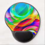Circle Frenzy Gel Mouse Pad<br><div class="desc">Bright digital art with layers of widening circles in rainbow colors. This large image file can be moved, rotated, and re-sized for countless looks.</div>