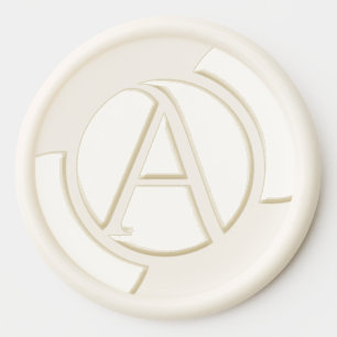 Circle Geometric Letter Monogram Wax Seal Sticker