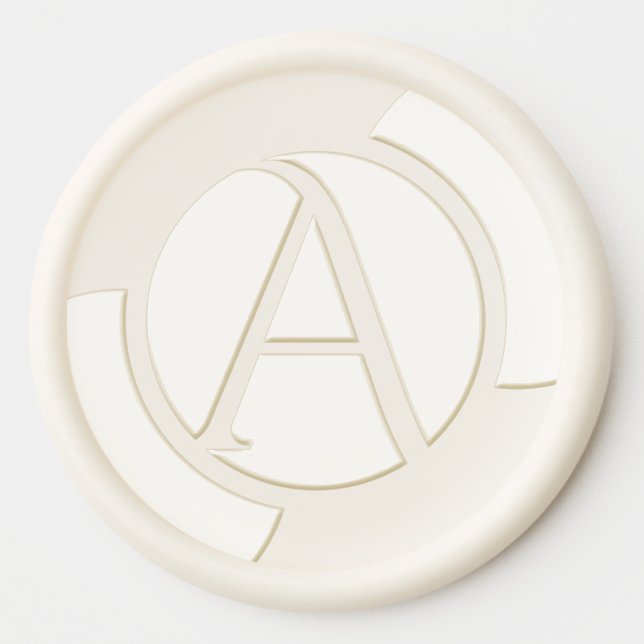 Circle Geometric Letter Monogram Wax Seal Sticker (Front)