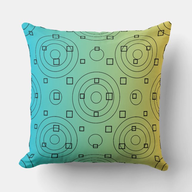 Circle Geometry Pattern;  Throw Pillow (Front)