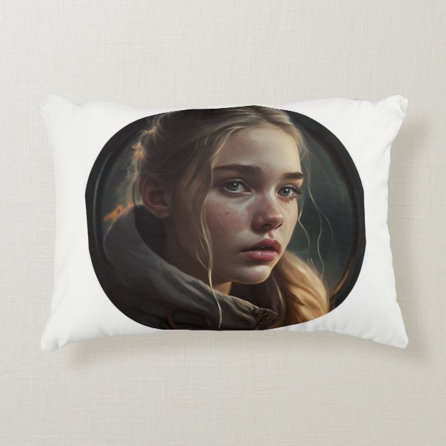 Circle girl accent pillow (Front)
