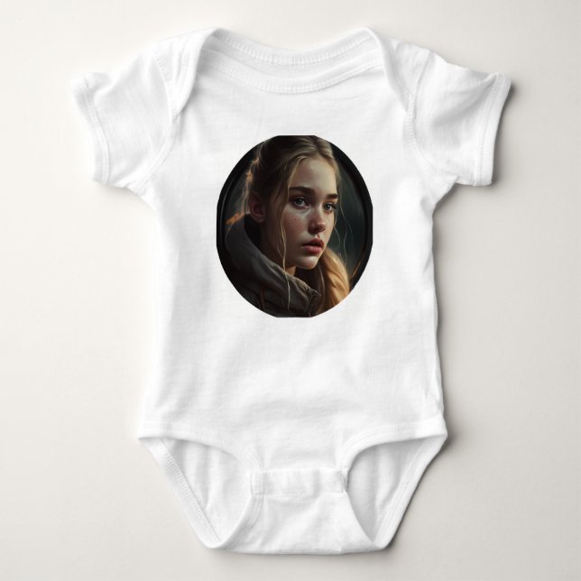 Circle girl baby bodysuit (Front)