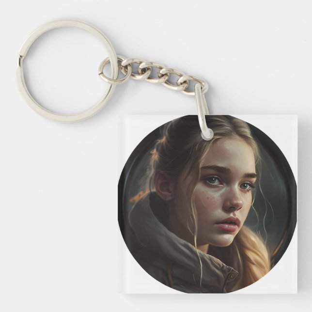 Circle girl keychain (Front)