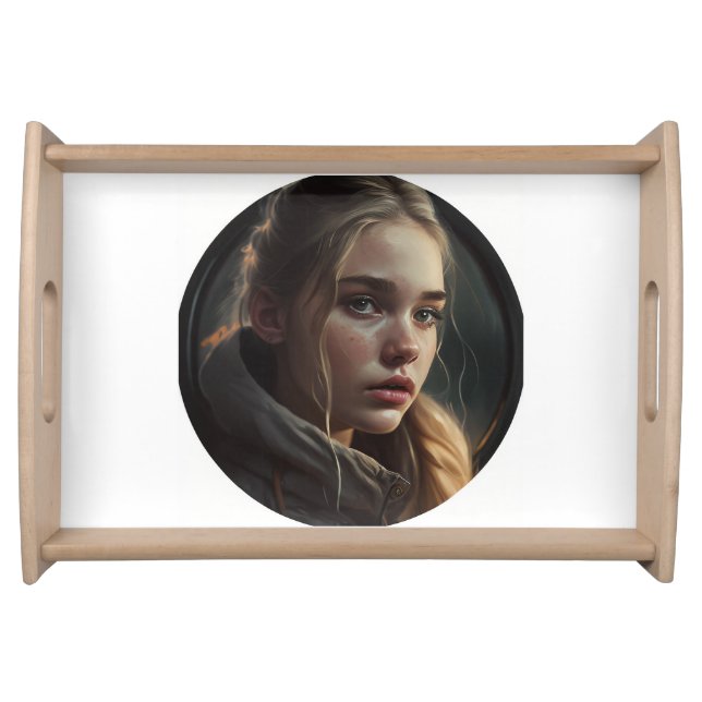 Circle girl serving tray (Front)