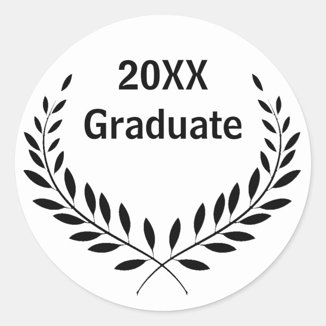 Circle Graduate Date - Circle Sticker (Front)